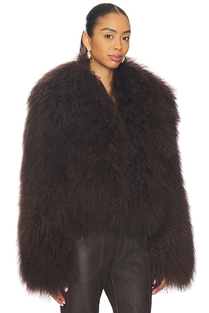 OW Collection x REVOLVE Thea Jacket in Chocolate. Size XS. Also