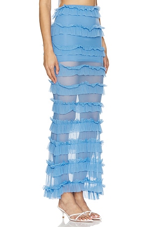 OW Collection Gracie Maxi Skirt in Blue