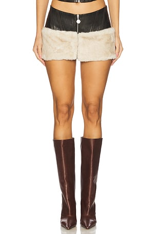 Kendra Skirt With Faux Fur Trim OW Collection