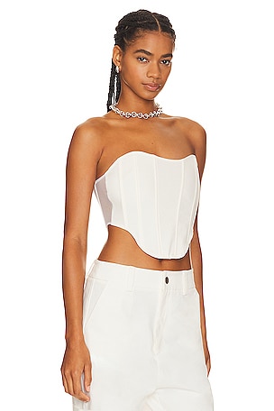 OW Collection Cin Corset Top in White