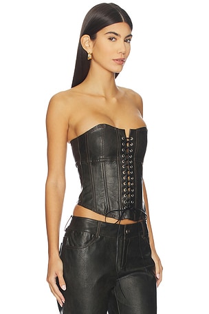 OW Collection Sable Corset Top in Black