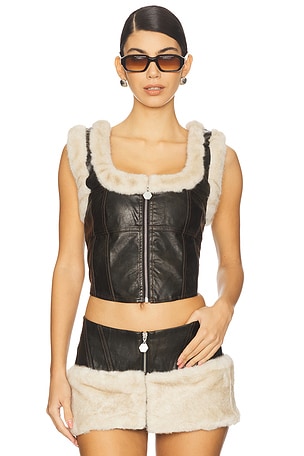 Kendra Top With Faux Fur Trim OW Collection
