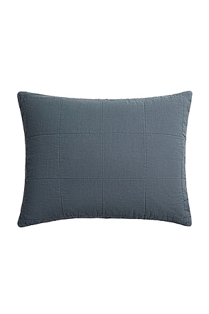 Parachute Linen Box Quilted Sham Set in Navy