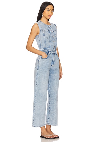 PAIGE Cirie Ankle Denim Jumpsuit in Blue