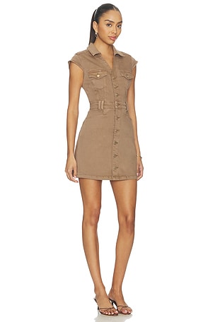 PAIGE Jaxsyn Denim Dress in Brown