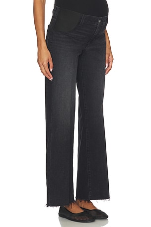 PAIGE Anessa Maternity Wide Leg Jeans in Black