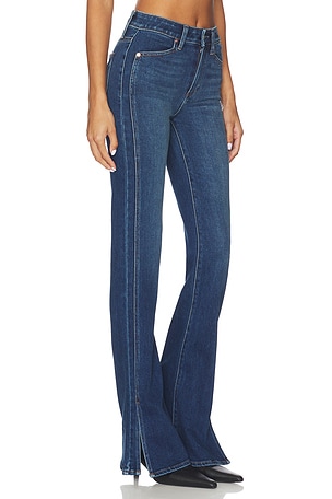 PAIGE High Rise Laurel Canyon Bootcut Jeans in Blue. Size 33. Also