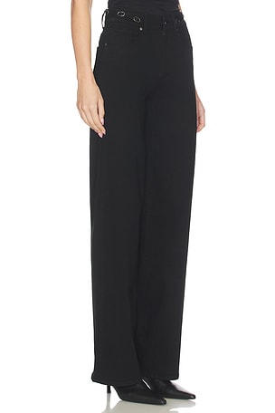 PAIGE Sasha Jeans With Waistband Buckles in Black