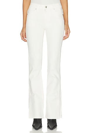 PAIGE High Rise Laurel Canyon Forward Panel Vent Bootcut Jeans in White