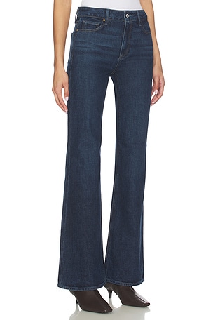PAIGE Sofia Seamed Belt Loops Flare Jeans in Blue