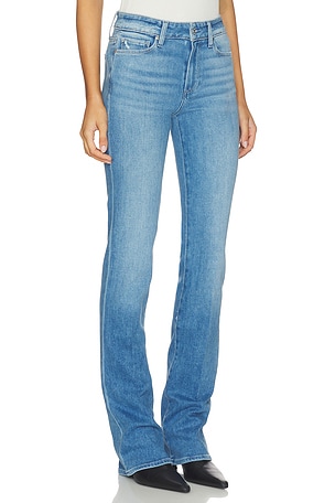 PAIGE High Rise Manhattan Boot Jeans in Blue