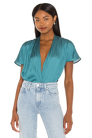 PAIGE Dijon Bodysuit in Cornflower Blue REVOLVE