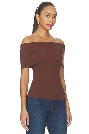 PAIGE Rosarita Top in Brown. Size XXS. Also