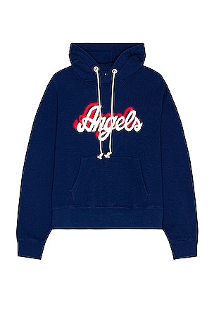 Palm Angels Angels Hoodie in Navy REVOLVE