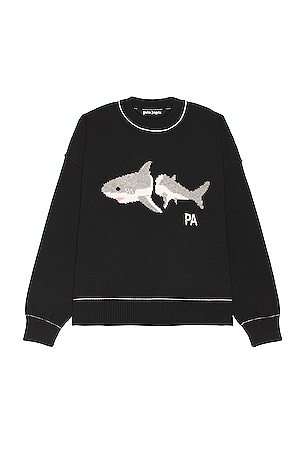Palm Angels Shark Sweater Palm Angels Shark Sweatshirt HBX Globally Curated  Fashion