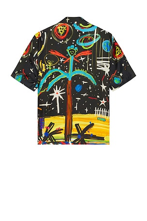 Palm Angels Starry Night Bowling Shirt in Black