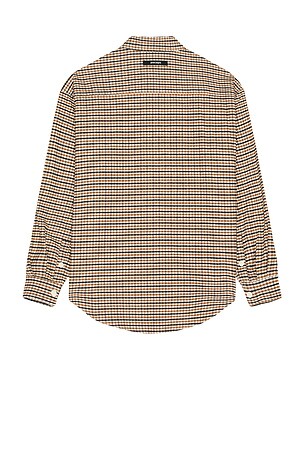 Palm Angels Micro Check Overshirt in Brown
