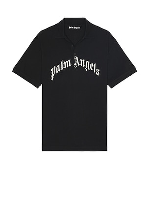 Curved Logo Short Sleeve Polo Palm Angels