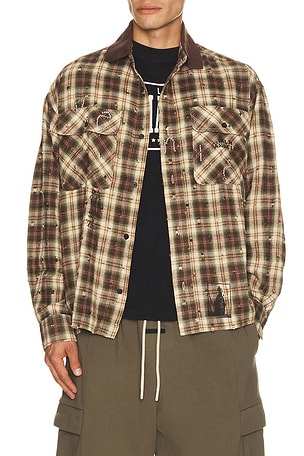 Surfer Dream Check Loose Shirt Palm Angels