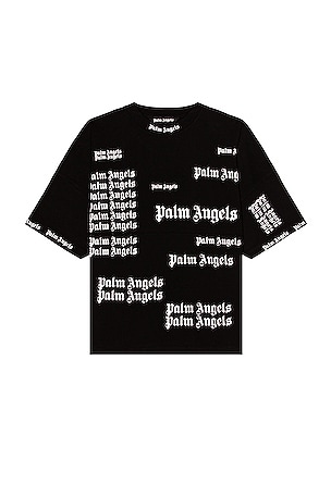 Palm Angels Ultra Logo Over Tee in Black | REVOLVE