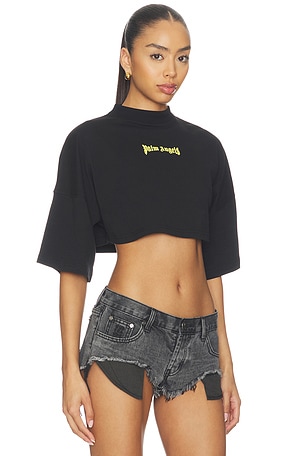 Palm Angels Outline Logo Mini Tee in Black