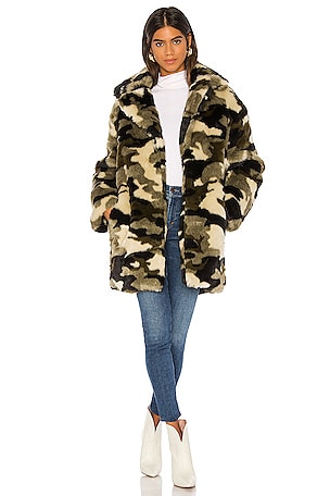 Bomber Jacket Pam And Gela Camo Jacket Pam Gela Camo Faux Fur Coat