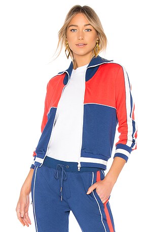 Pam Gela Colorblock Slim Track Jacket in Blue REVOLVE