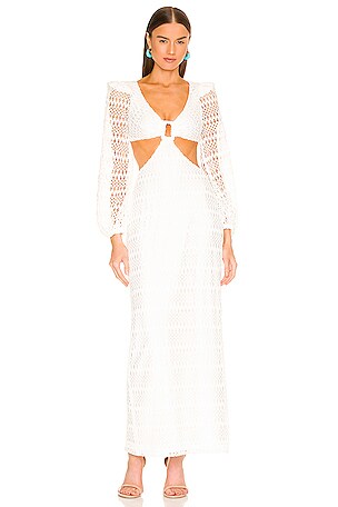 white christmas dresses In Motion Cut Out Crochet Maxi Dress main image 0