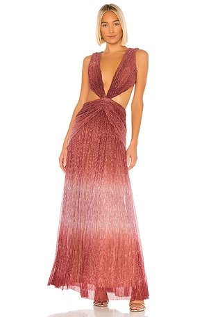 PatBO Ombre Lurex Sleeveless Cutout Gown in Light Orchid | REVOLVE