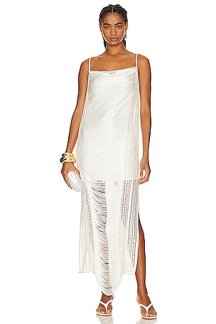 Draped Fringe Maxi DressPatBO$313