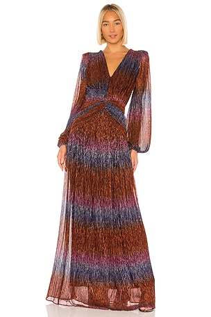 chinese dress ladies Miss Circle Women's Shay Gold Stretch Knit Backless Long Sleeve Dress