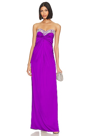 Hand-beaded Strapless Gown PatBO