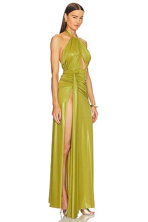 PatBO Halter Maxi Dress in Green