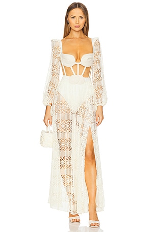 x Camila Coelho Pine Lace Bustier Dress PatBO