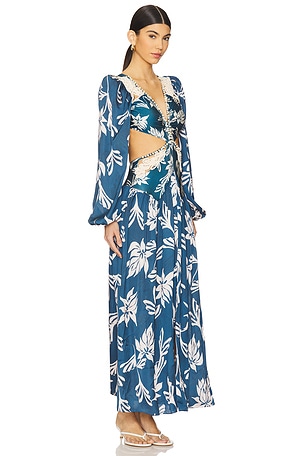PatBO Artichoke Beach Dress in Teal