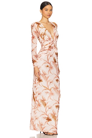 PatBO Sunset Maxi Dress in Beige,Brown