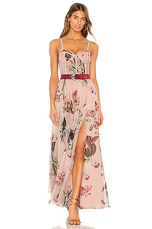 x REVOLVE Carolina Belted Bustier Dress PatBO