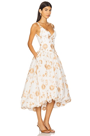 PatBO Botanical Midi Dress in White