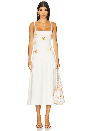 Tropic Linen Midi Dress PatBO