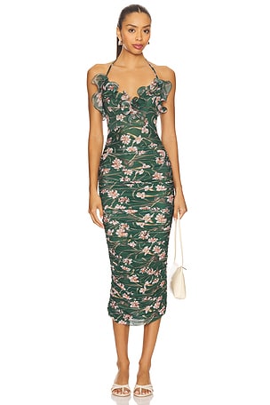 ROBE MI-LONGUE BOTANIC RETRO FLUTTER PatBO