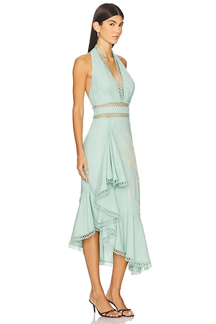 PatBO Candy Linen Midi Dress in Sage