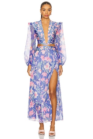 Amaryllis Long Sleeve Beach Dress PatBO