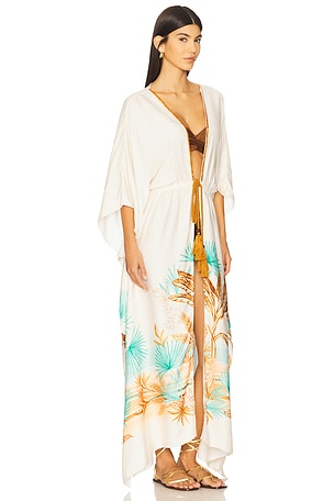 PatBO Bananeira Tropical Long Cover Up in Beige