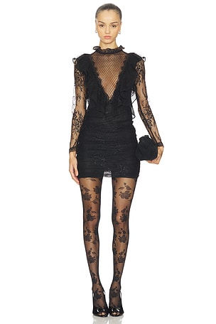 Laila Lace Long Sleeve Short Dress PatBO