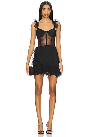 Laila Lace Flutter Mini Dress PatBO