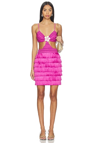 Amethyst Fringe Mini Dress PatBO