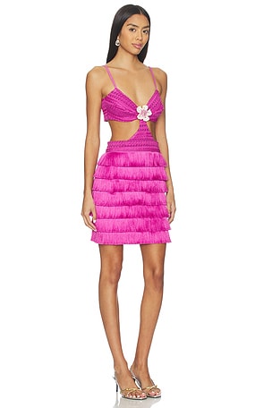 PatBO Amethyst Fringe Mini Dress in Purple