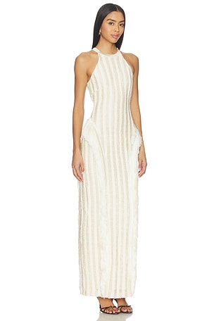 PatBO Celeste Knit Gown in Beige. Size XS. Also