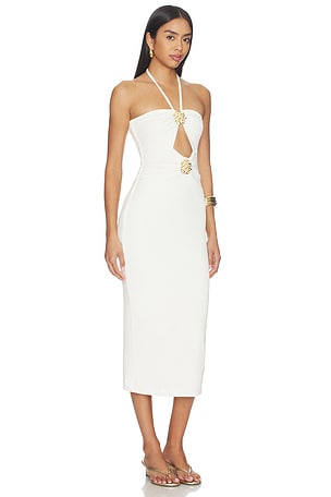 PatBO Luna Knit Midi Dress in White