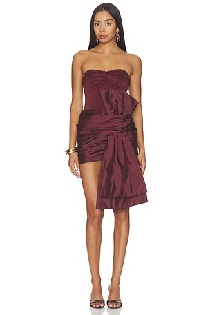 Taffeta Tarsila Bow Mini Dress PatBO
